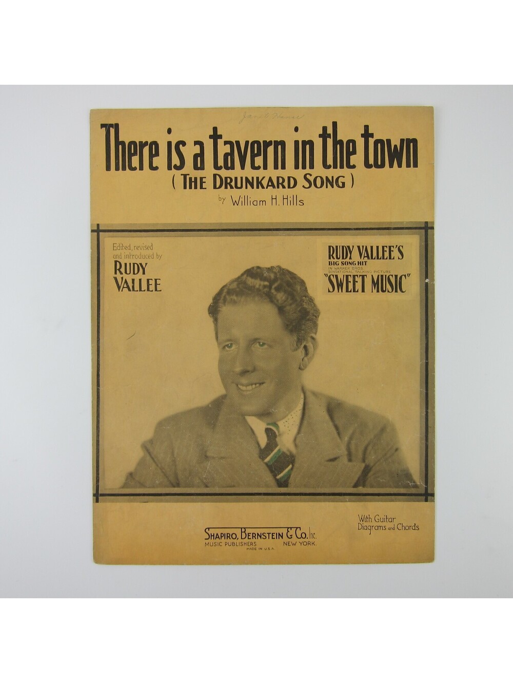 Sheet Music There is a Tavern in the Town Sweet Music Rudy Vallee Vintage 1934